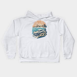 Vintage Beach Car Kids Hoodie